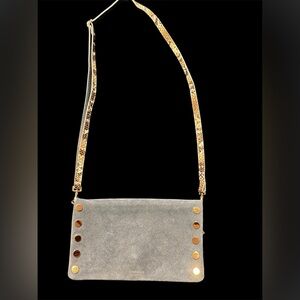 Hammitt Gray Crossbody Bag with Gold Accents